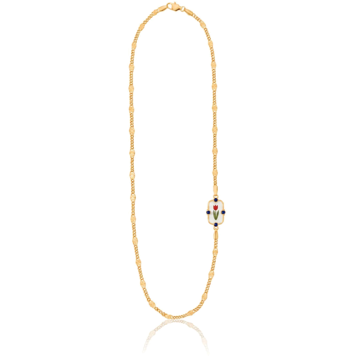 Halskette mit Tulpe und personalisierbarer Basis