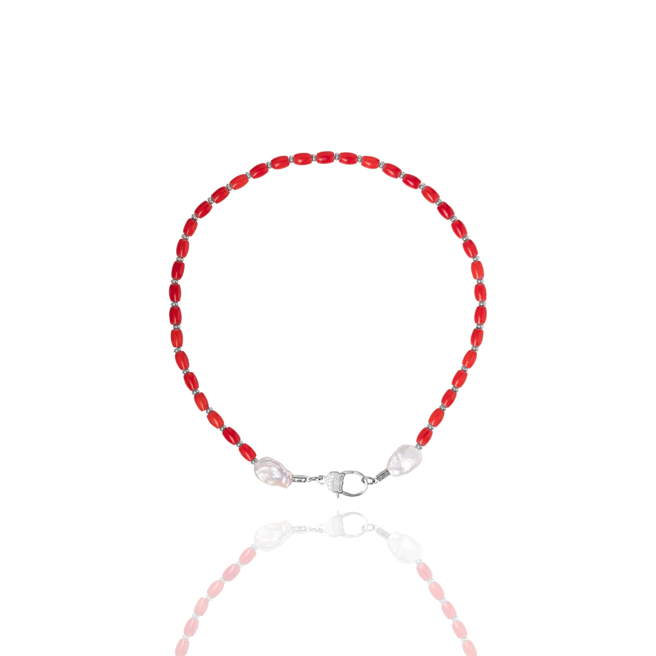 Collar con coral y perlas barrocas
