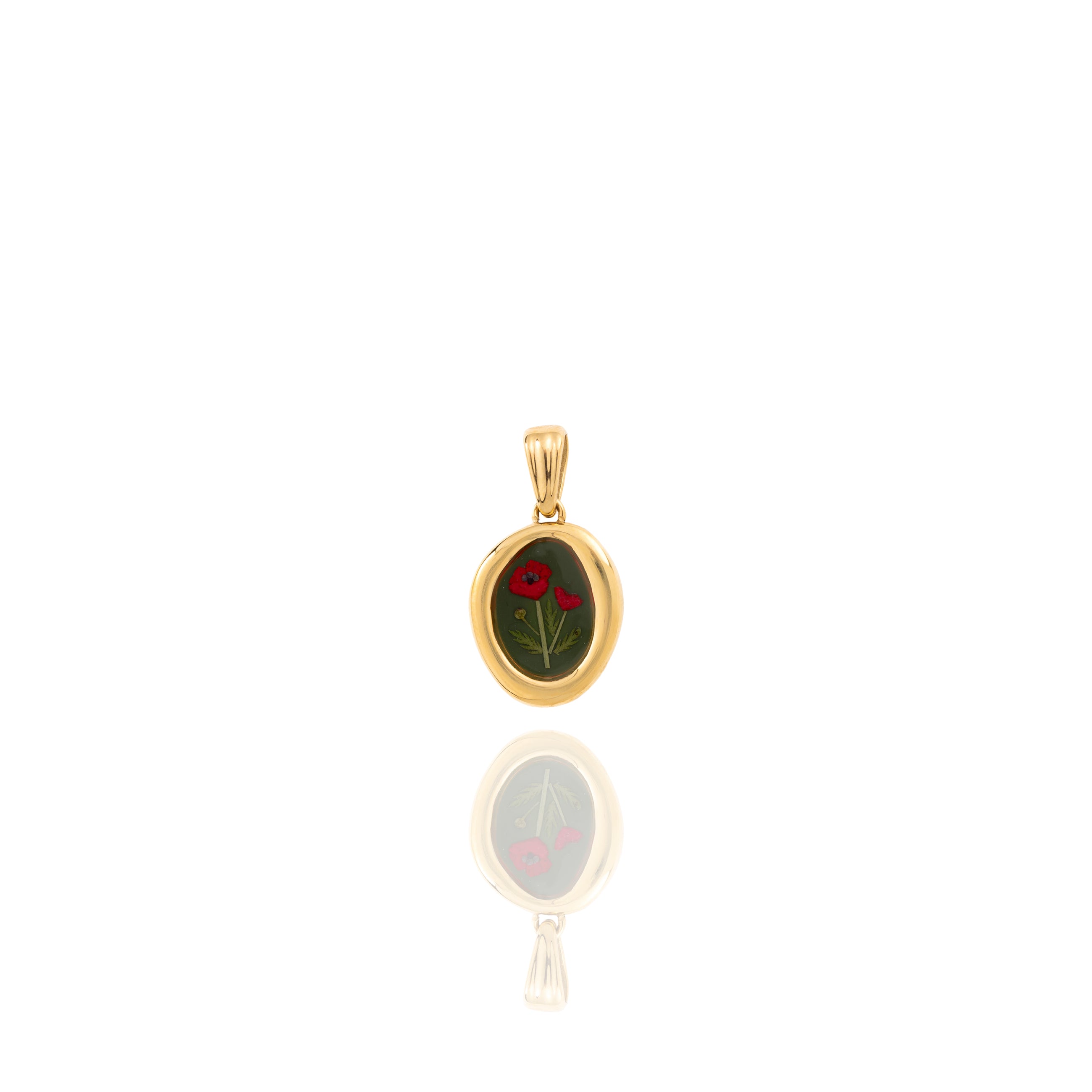 PENDENTIF AVEC COQUELICOT.