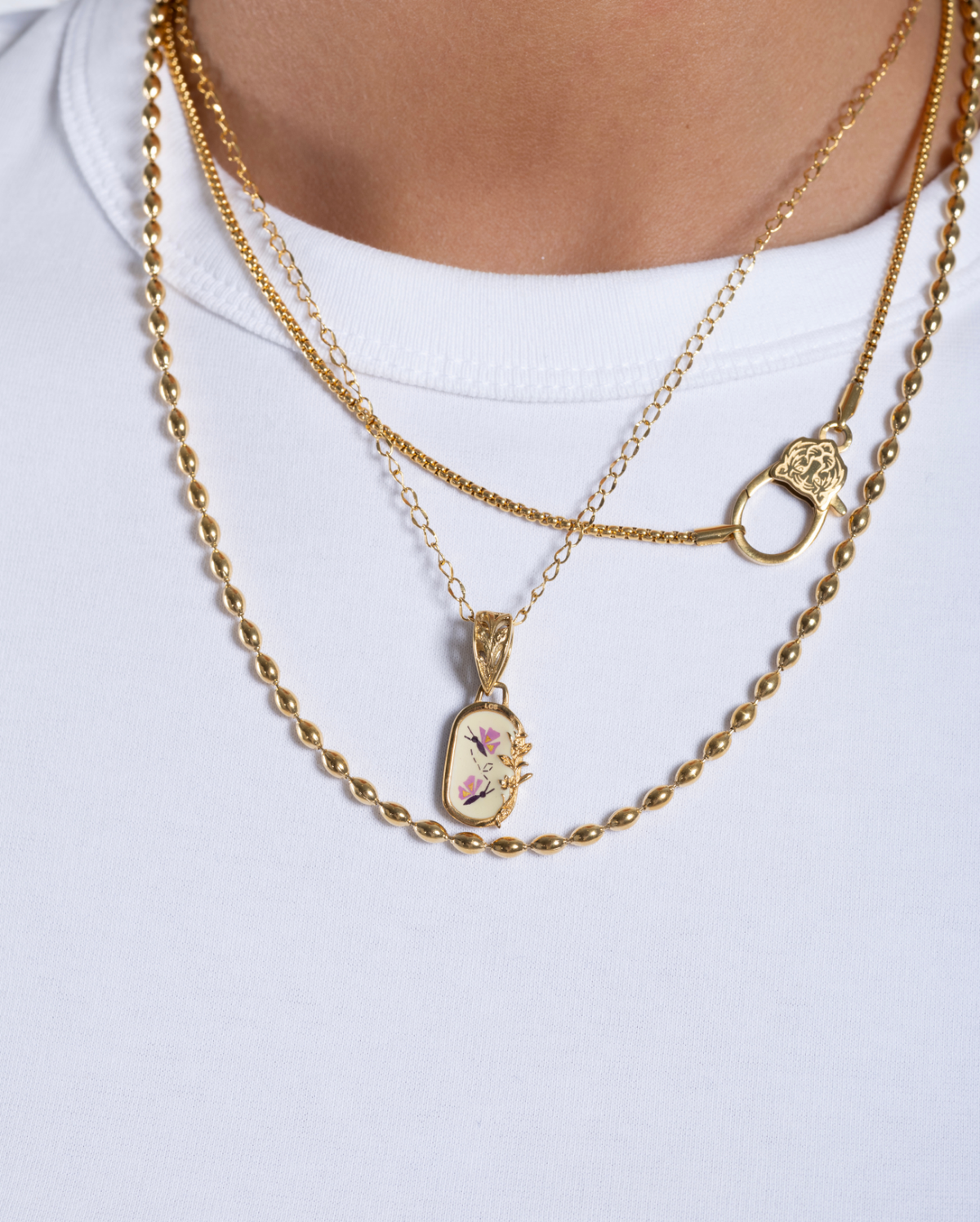 Collana con maglia ovale