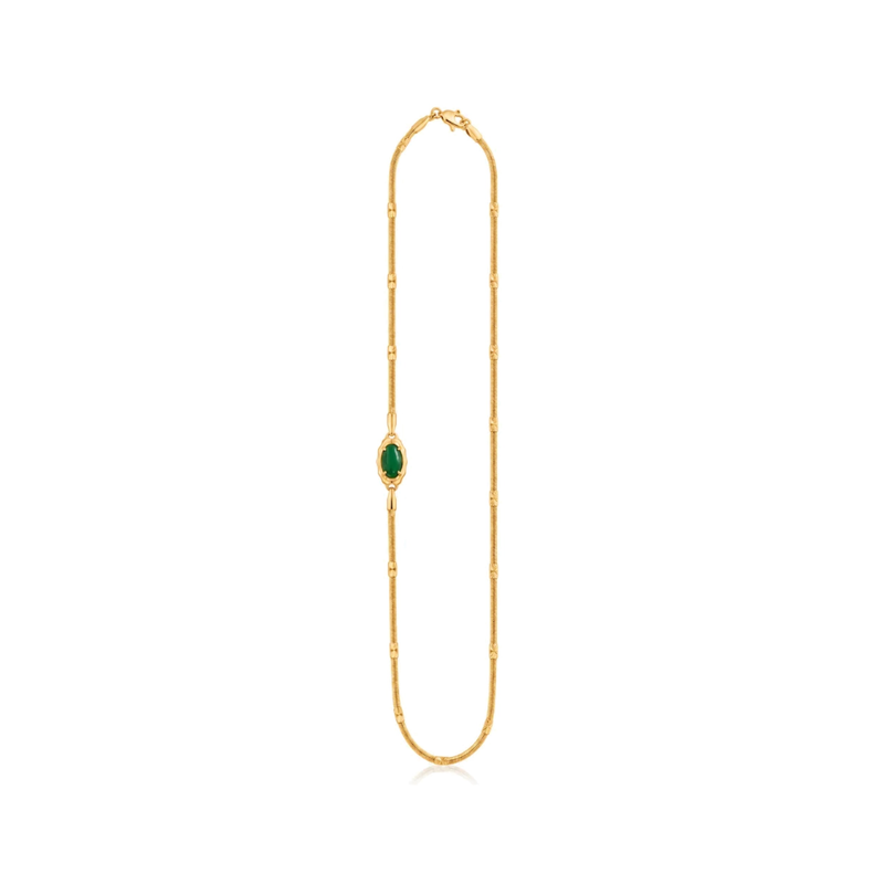 Collana con Base Ovale e Pietra