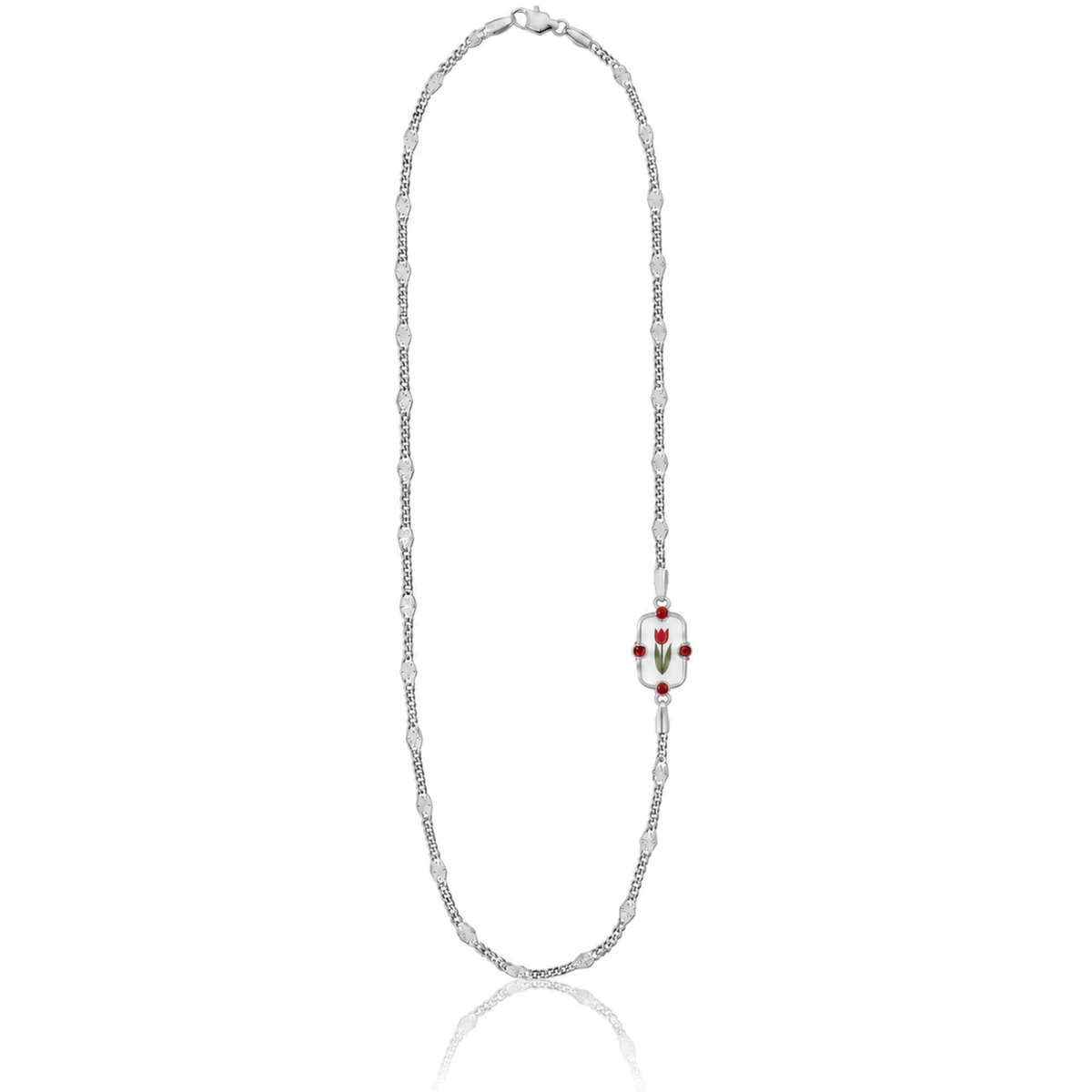 Halskette mit Tulpe und personalisierbarer Basis
