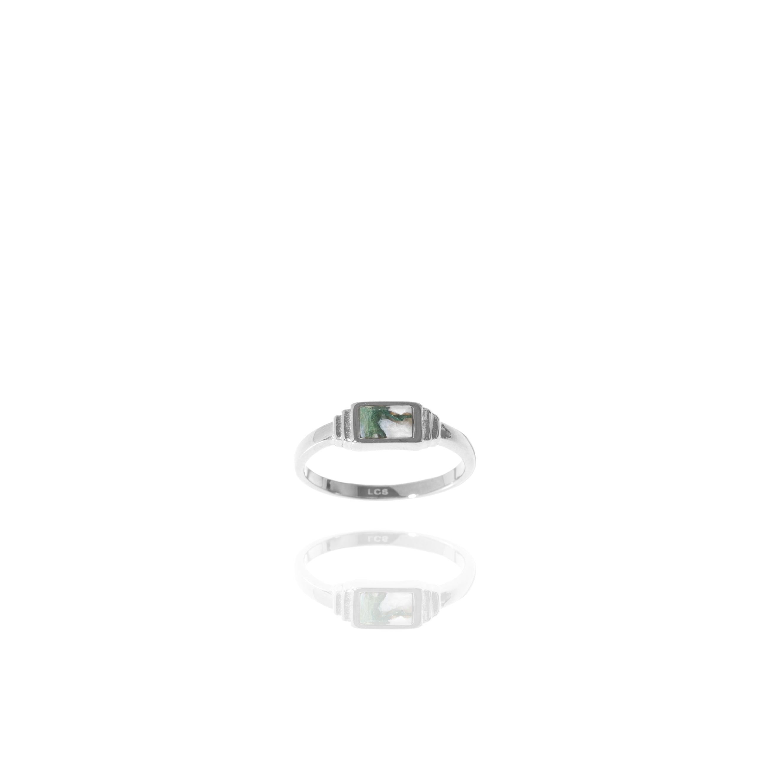Anello con agata verde