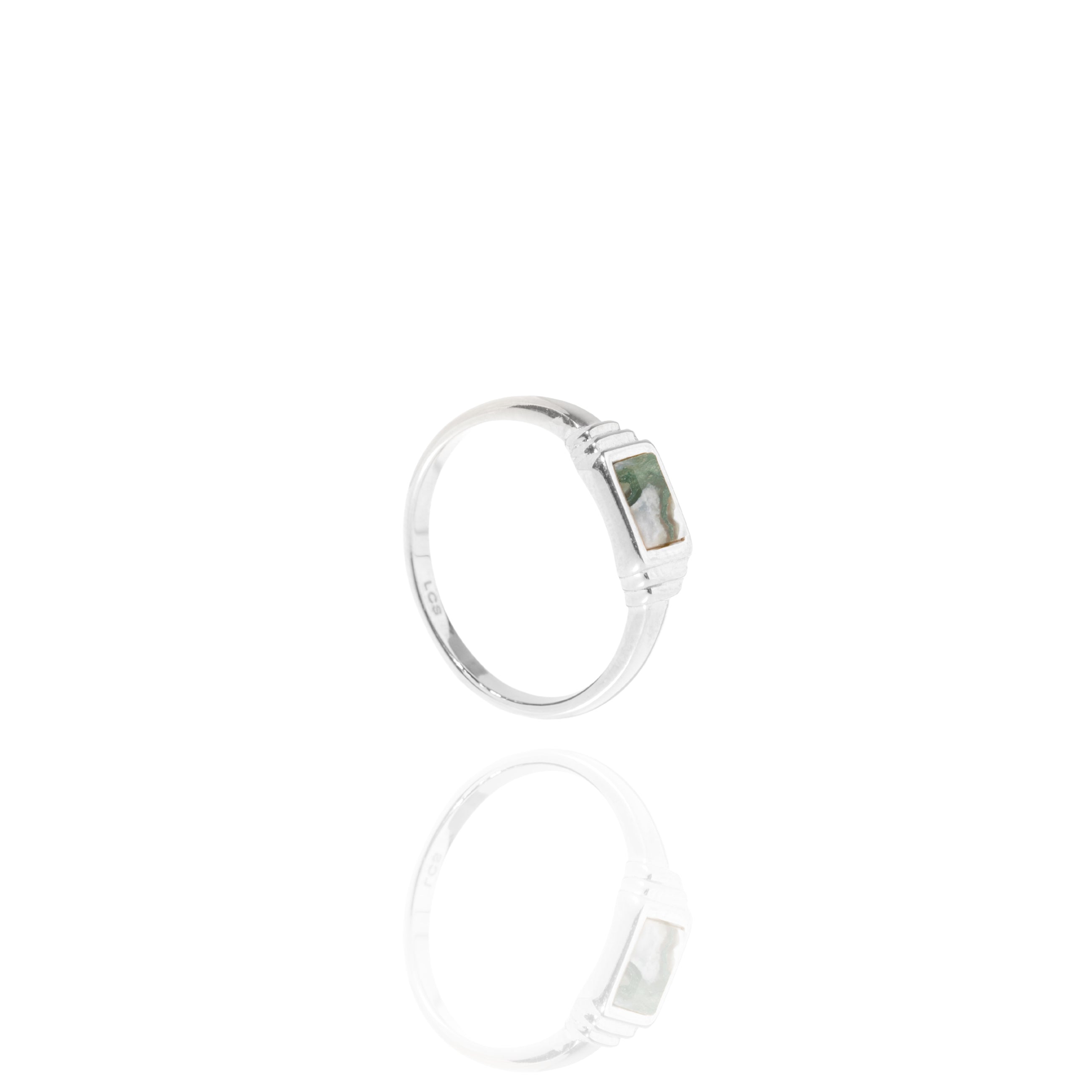 Anello con agata verde