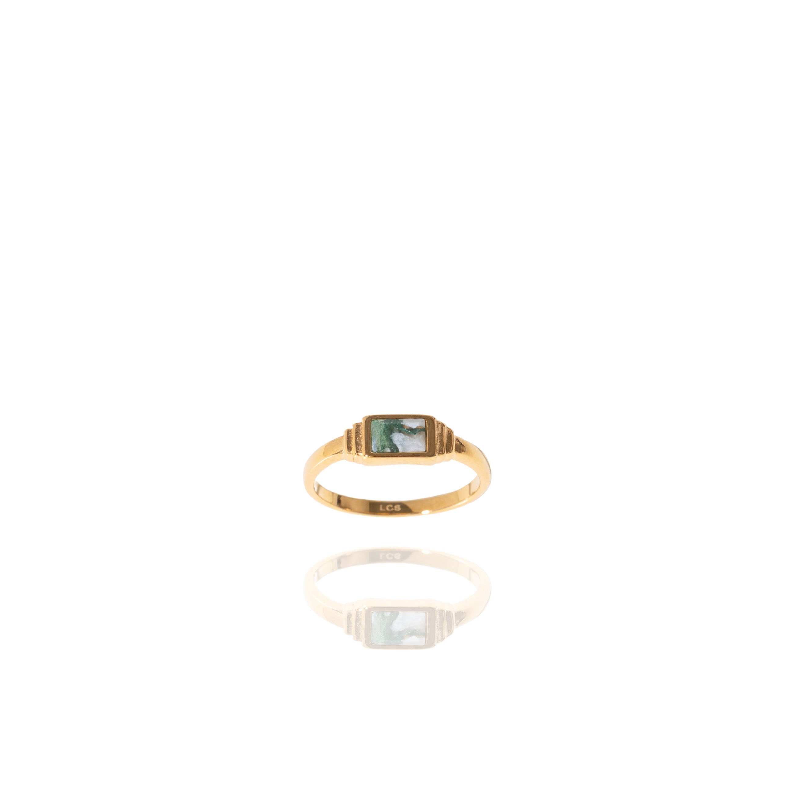 Anello con agata verde