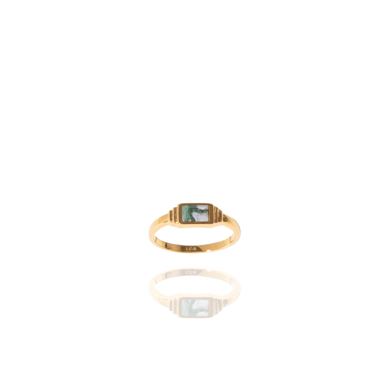 Anello con agata verde