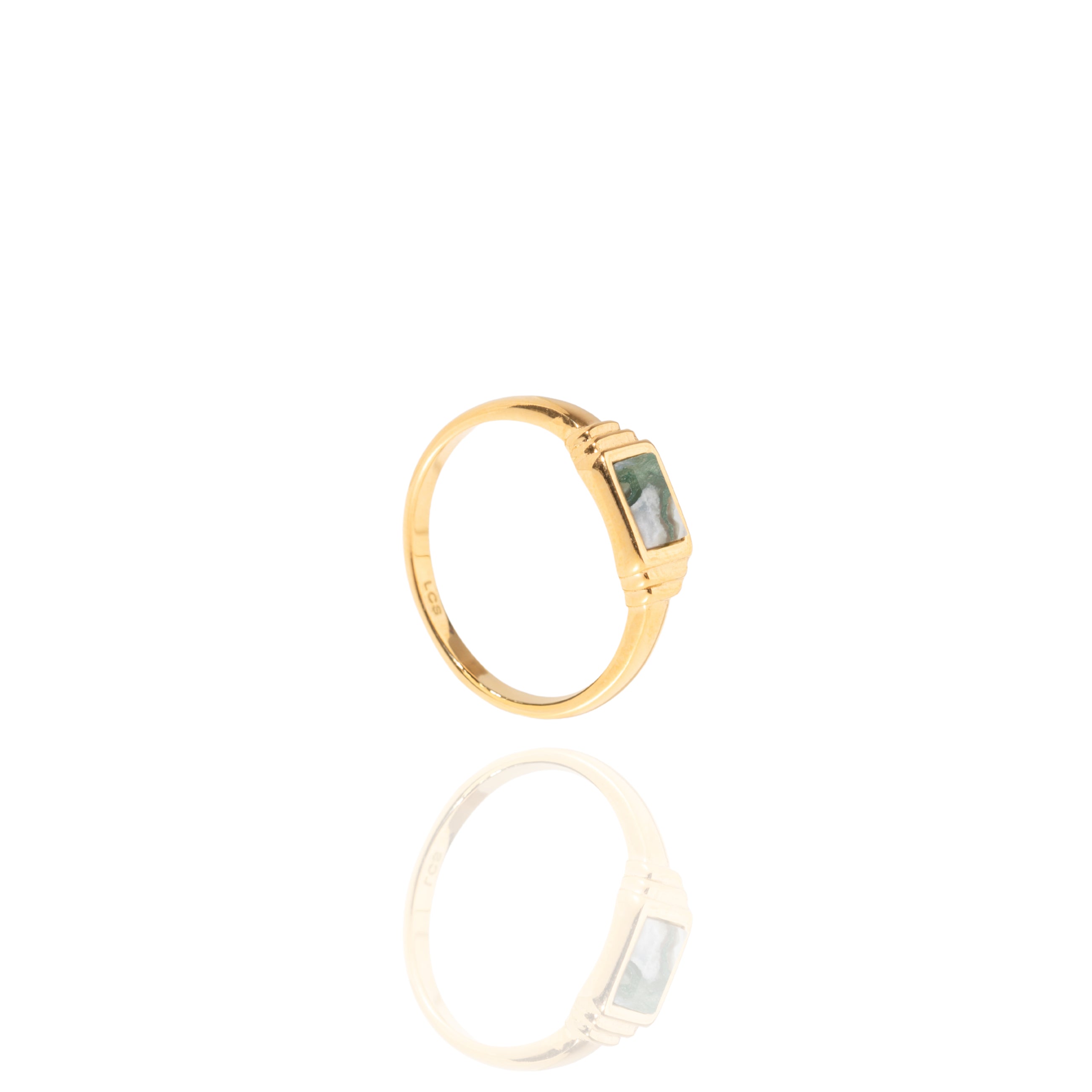 Anello con agata verde