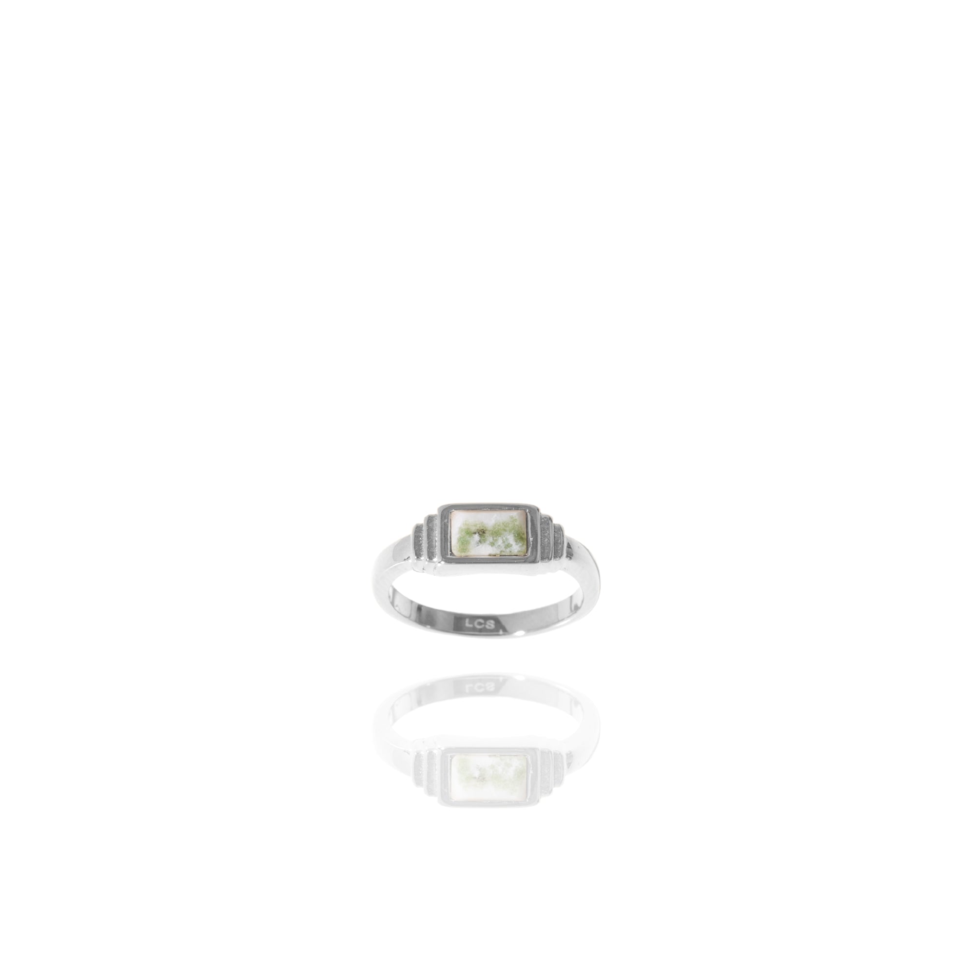 Anello con agata verde