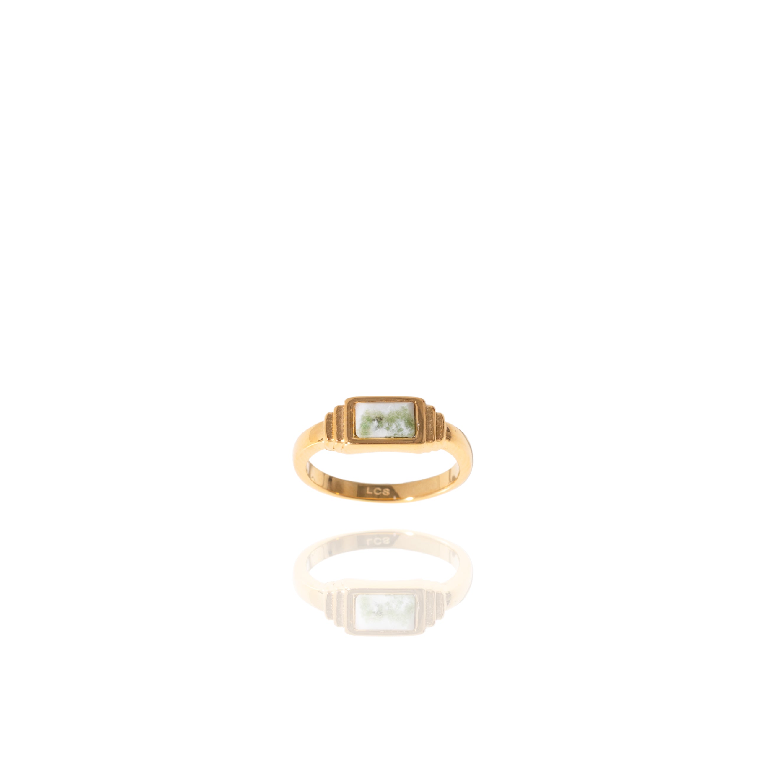 Anello con agata verde
