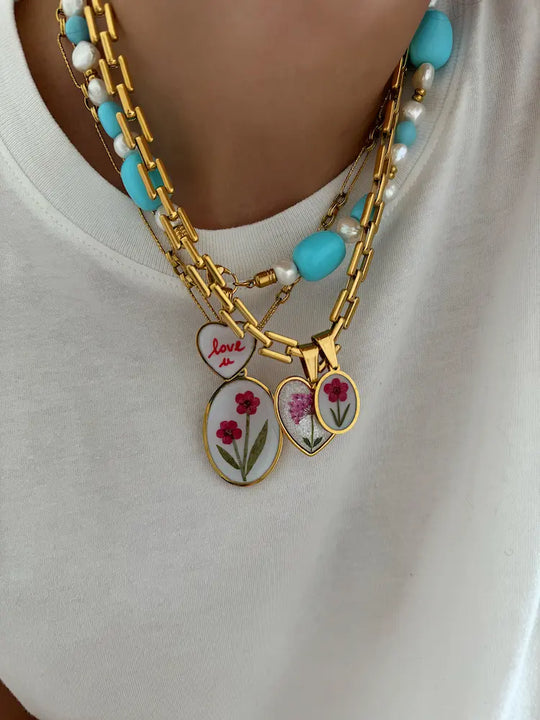Solitary Twin Blossom-R Pendant (Minor Defects)