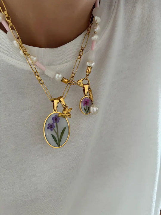 Solitary Twin Blossom-R Pendant (Minor Defects)