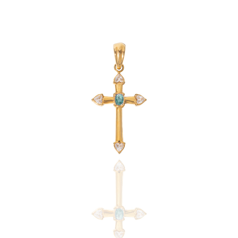 Kreuzanhänger mit Swarovski-Steinen