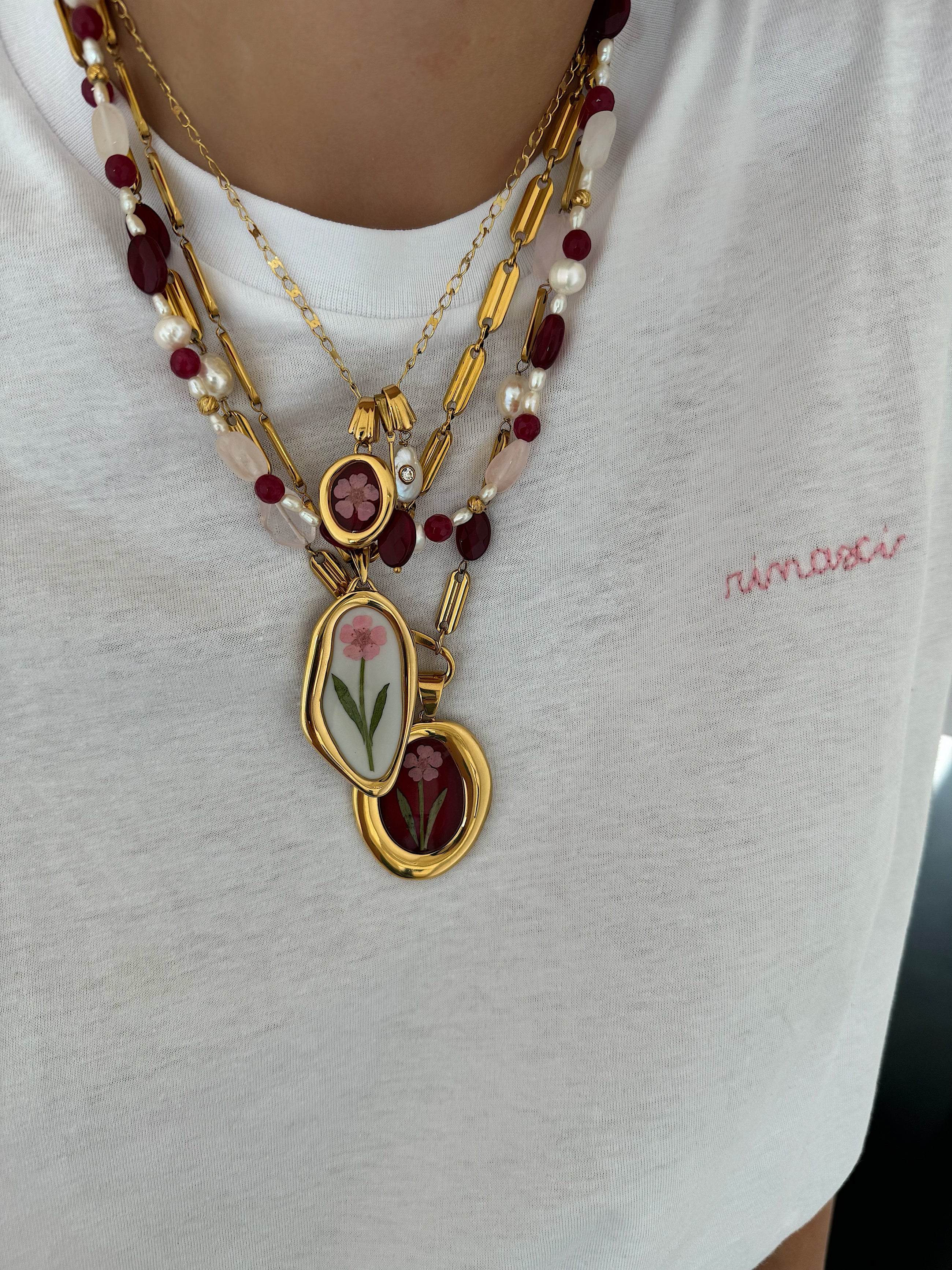 PEARLS IN FIRE Necklace