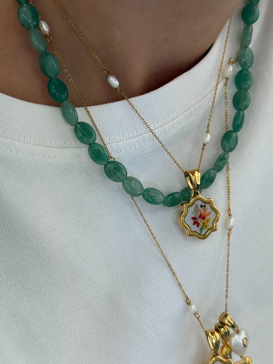 Collier Verdant Glow – Dark Stones
