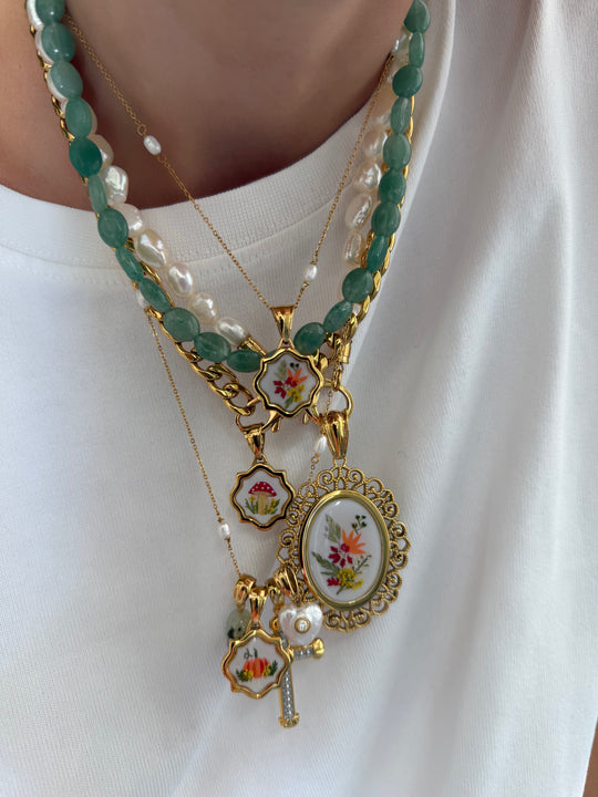 Collier Verdant Glow – Dark Stones