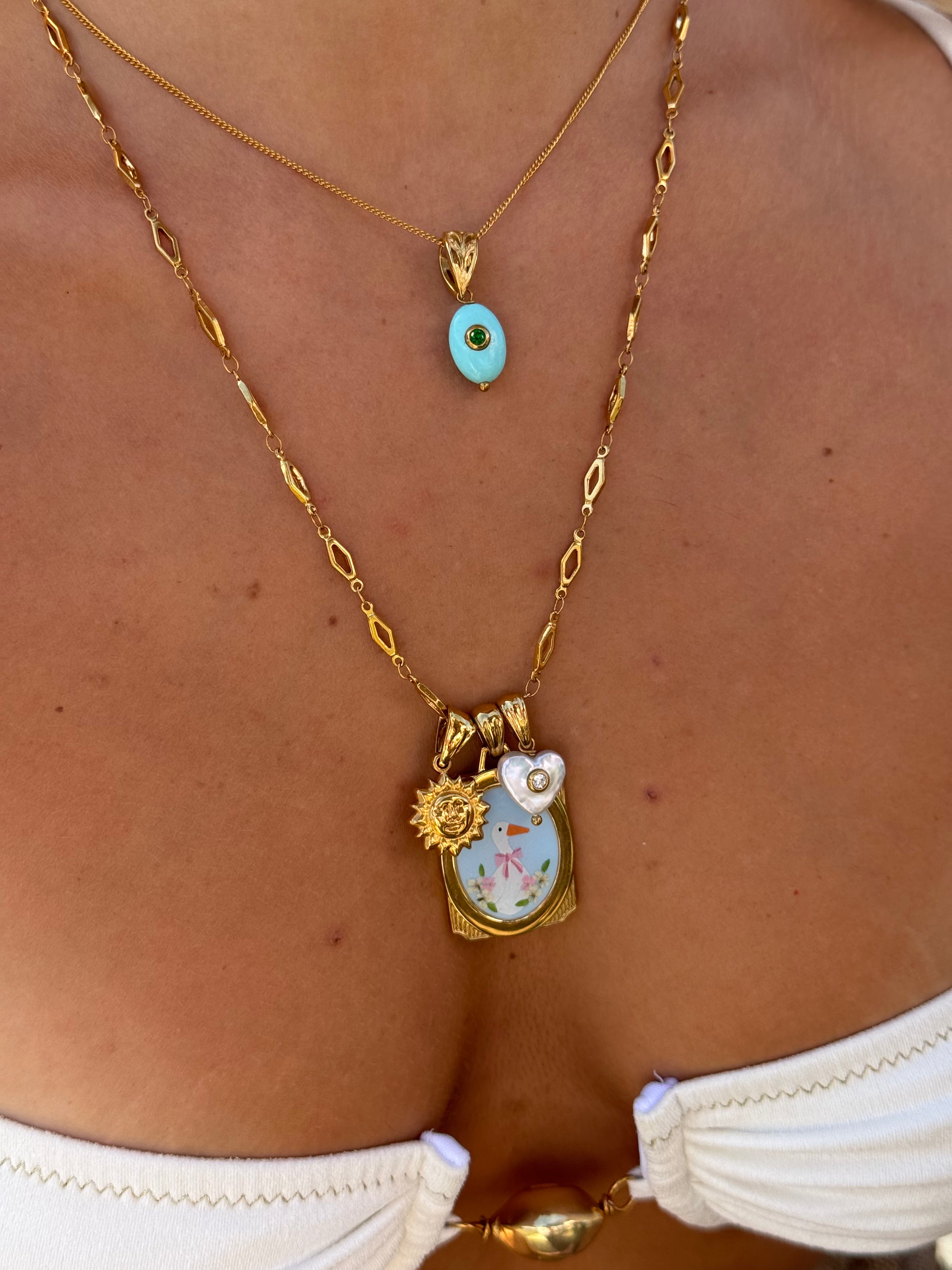 Ciondolo Pietra Ovale Turchese