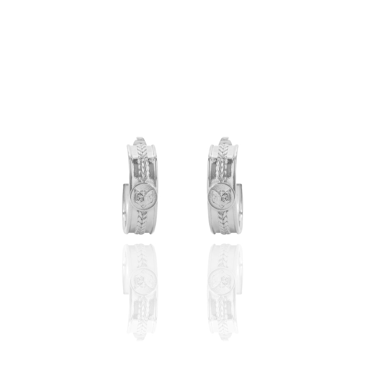 Boucles d'oreilles avec médaille Tigre