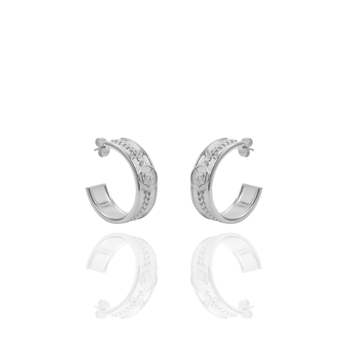 Boucles d'oreilles avec médaille Tigre