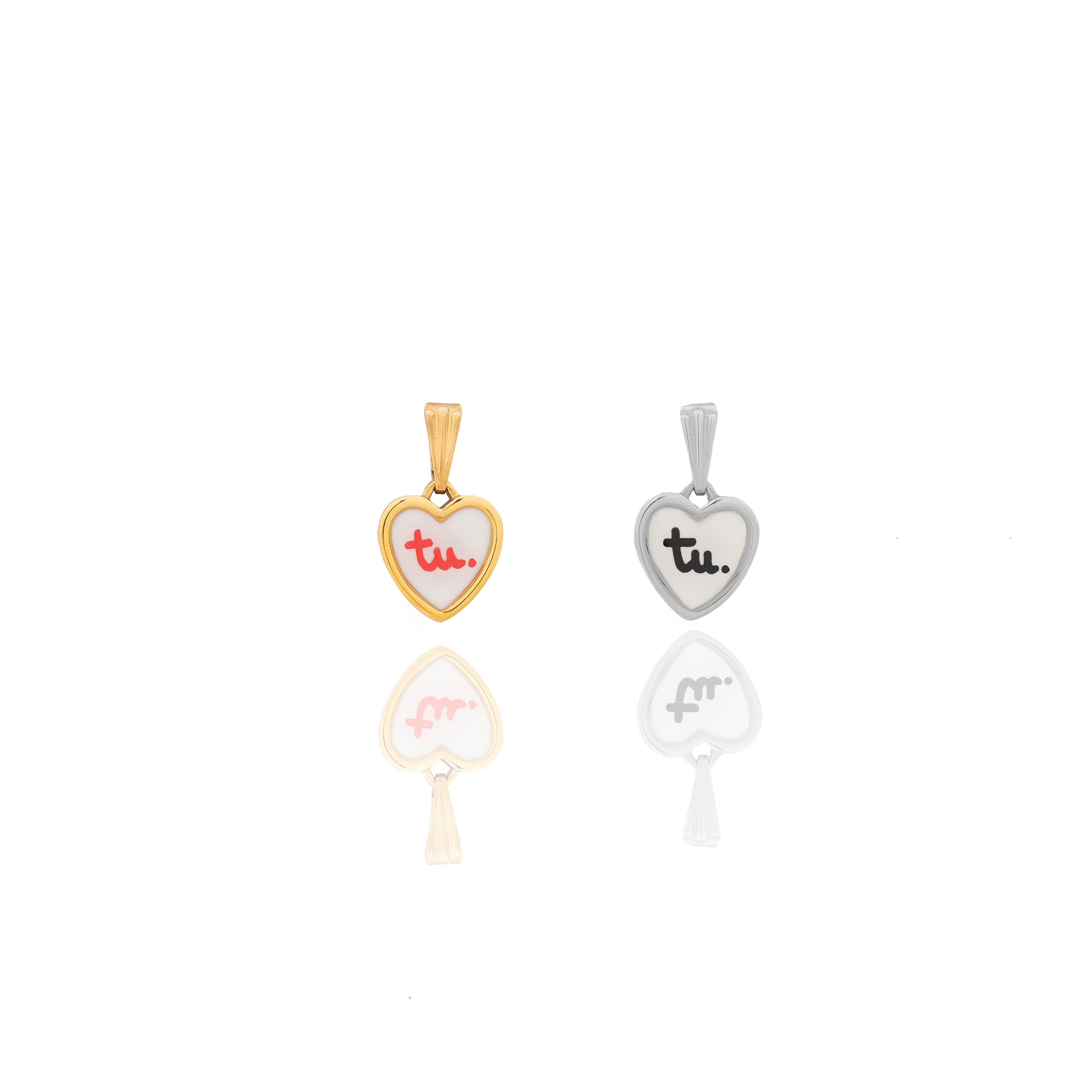 Paire de pendentifs cœur TOI